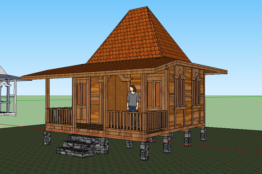 disain rumah kayu mini kecil